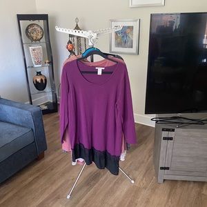 2X ~ Lot of 5 long sleeve sweater/shirts